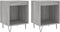 vidaXL - Nachtkastjes - 2 - st - 40x35x50 - cm - bewerkt - hout - grijs - sonoma - eiken