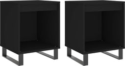 vidaXL - Nachtkastjes - 2 - st - 40x35x50 - cm - bewerkt - hout - zwart