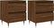 vidaXL - Nachtkastjes - 2 - st - 40x35x50 - cm - bewerkt - hout - bruin - eikenkleur