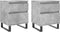 vidaXL - Nachtkastjes - 2 - st - 40x35x50 - cm - bewerkt - hout - betongrijs