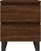 vidaXL - Nachtkastjes - 2 - st - 40x35x50 - cm - bewerkt - hout - bruin - eikenkleur