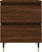 vidaXL - Nachtkastjes - 2 - st - 40x35x50 - cm - bewerkt - hout - bruin - eikenkleur