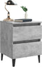 vidaXL - Nachtkastjes - 2 - st - 40x35x50 - cm - bewerkt - hout - betongrijs