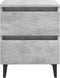 vidaXL - Nachtkastjes - 2 - st - 40x35x50 - cm - bewerkt - hout - betongrijs