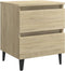 vidaXL - Nachtkastjes - 2 - st - 40x35x50 - cm - bewerkt - hout - sonoma - eikenkleurig