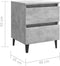 vidaXL - Nachtkastjes - 2 - st - 40x35x50 - cm - bewerkt - hout - betongrijs