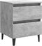 vidaXL - Nachtkastjes - 2 - st - 40x35x50 - cm - bewerkt - hout - betongrijs