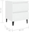vidaXL - Nachtkastjes - 2 - st - 40x35x50 - cm - bewerkt - hout - hoogglans - wit