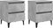 vidaXL - Nachtkastjes - 2 - st - 40x35x50 - cm - bewerkt - hout - betongrijs
