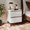 vidaXL - Nachtkastjes - 2 - st - 40x35x50 - cm - bewerkt - hout - hoogglans - wit