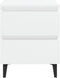 vidaXL - Nachtkastjes - 2 - st - 40x35x50 - cm - bewerkt - hout - hoogglans - wit