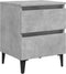 vidaXL - Nachtkastjes - 2 - st - 40x35x50 - cm - bewerkt - hout - betongrijs