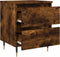 vidaXL - Nachtkastjes - 2 - st - 40x35x50 - cm - bewerkt - hout - gerookt - eikenkleurig