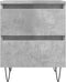 vidaXL - Nachtkastjes - 2 - st - 40x35x50 - cm - bewerkt - hout - betongrijs