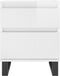vidaXL - Nachtkastjes - 2 - st - 40x35x50 - cm - bewerkt - hout - hoogglans - wit