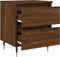 vidaXL - Nachtkastjes - 2 - st - 40x35x50 - cm - bewerkt - hout - bruin - eikenkleur