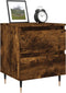 vidaXL - Nachtkastjes - 2 - st - 40x35x50 - cm - bewerkt - hout - gerookt - eikenkleurig