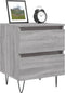 vidaXL - Nachtkastjes - 2 - st - 40x35x50 - cm - bewerkt - hout - grijs - sonoma - eiken