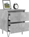 vidaXL - Nachtkastjes - 2 - st - 40x35x50 - cm - bewerkt - hout - betongrijs
