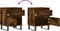 vidaXL - Nachtkastjes - 2 - st - 40x35x50 - cm - bewerkt - hout - gerookt - eikenkleurig