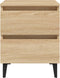 vidaXL - Nachtkastjes - 2 - st - 40x35x50 - cm - bewerkt - hout - sonoma - eikenkleurig