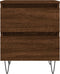 vidaXL - Nachtkastjes - 2 - st - 40x35x50 - cm - bewerkt - hout - bruin - eikenkleur