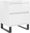 vidaXL - Nachtkastjes - 2 - st - 40x35x50 - cm - bewerkt - hout - hoogglans - wit
