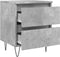 vidaXL - Nachtkastjes - 2 - st - 40x35x50 - cm - bewerkt - hout - betongrijs