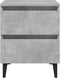 vidaXL - Nachtkastjes - 2 - st - 40x35x50 - cm - bewerkt - hout - betongrijs