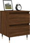 vidaXL - Nachtkastjes - 2 - st - 40x35x50 - cm - bewerkt - hout - bruin - eikenkleur