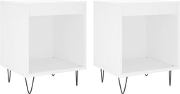 vidaXL - Nachtkastjes - 2 - st - 40x35x50 - cm - bewerkt - hout - wit