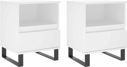 vidaXL - Nachtkastjes - 2 - st - 40x35x50 - cm - bewerkt - hout - wit