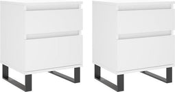 vidaXL - Nachtkastjes - 2 - st - 40x35x50 - cm - bewerkt - hout - wit