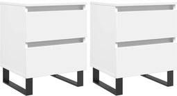 vidaXL - Nachtkastjes - 2 - st - 40x35x50 - cm - bewerkt - hout - wit