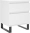 vidaXL - Nachtkastjes - 2 - st - 40x35x50 - cm - bewerkt - hout - wit