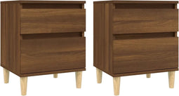 vidaXL - Nachtkastjes - 2 - st - 40x35x50 - cm - bruin - eikenkleur