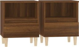vidaXL - Nachtkastjes - 2 - st - 40x35x50 - cm - bruin - eikenkleur