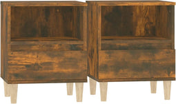 vidaXL - Nachtkastjes - 2 - st - 40x35x50 - cm - gerookt - eikenkleurig