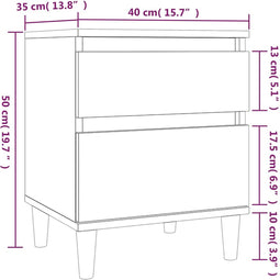 vidaXL - Nachtkastjes - 2 - st - 40x35x50 - cm - grijs - sonoma - eikenkleurig