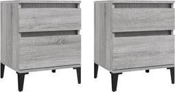 vidaXL - Nachtkastjes - 2 - st - 40x35x50 - cm - grijs - sonoma - eikenkleurig