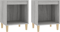 vidaXL - Nachtkastjes - 2 - st - 40x35x50 - cm - grijs - sonoma - eikenkleurig