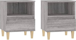 vidaXL - Nachtkastjes - 2 - st - 40x35x50 - cm - grijs - sonoma - eikenkleurig