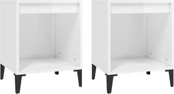 vidaXL - Nachtkastjes - 2 - st - 40x35x50 - cm - hoogglans - wit