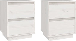 vidaXL - Nachtkastjes - 2 - st - 40x35x50 - cm - massief - grenenhout - wit
