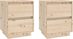 vidaXL - Nachtkastjes - 2 - st - 40x35x50 - cm - massief - grenenhout