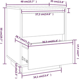 vidaXL - Nachtkastjes - 2 - st - 40x35x50 - cm - massief - grenenhout - honingbruin