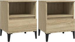 vidaXL - Nachtkastjes - 2 - st - 40x35x50 - cm - sonoma - eikenkleurig