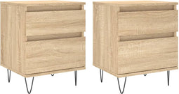 vidaXL - Nachtkastjes - 2 - st - 40x35x50 - cm - sonoma - eikenkleurig