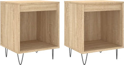 vidaXL - Nachtkastjes - 2 - st - 40x35x50 - cm - sonoma - eikenkleurig