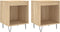 vidaXL - Nachtkastjes - 2 - st - 40x35x50 - cm - sonoma - eikenkleurig